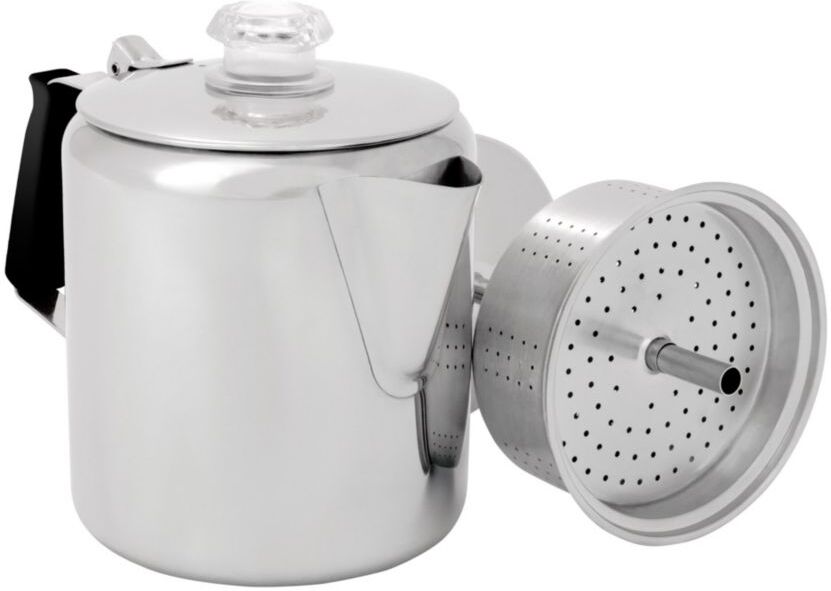 GSI Glacier Stainless-Steel Percolator, Six-Cup Multi Color, Stainlesss Steel