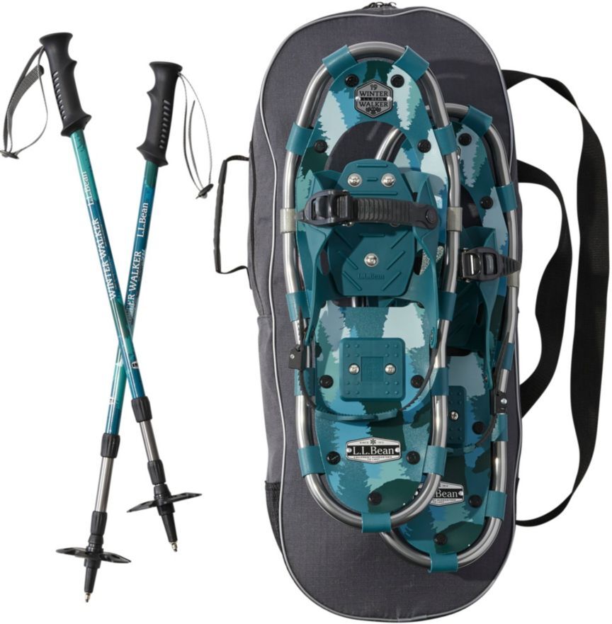 Kids' Winter Walker Snowshoe Package Blue Pine Hidden Bears, Aluminium L.L.Bean