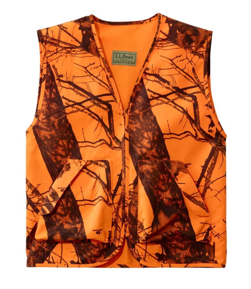 Adults' Big Game Hunting Safety Vest, Camouflage Mossy Oak Blaze Small, Synthetic Polyester L.L.Bean