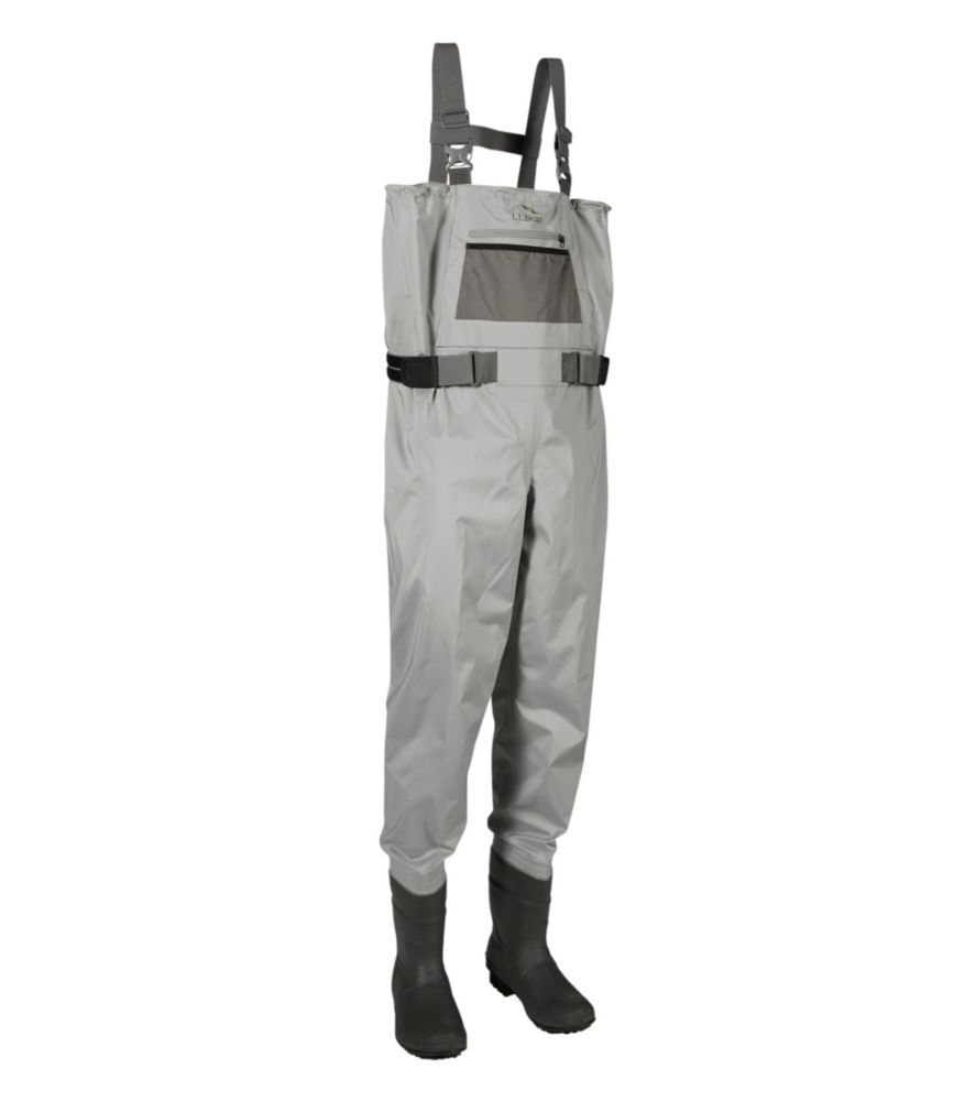 Men's Double L Stretch Boot Foot Waders with Super Seam Graystone Extra Extra Large 13, Waterproof/Rubber L.L.Bean