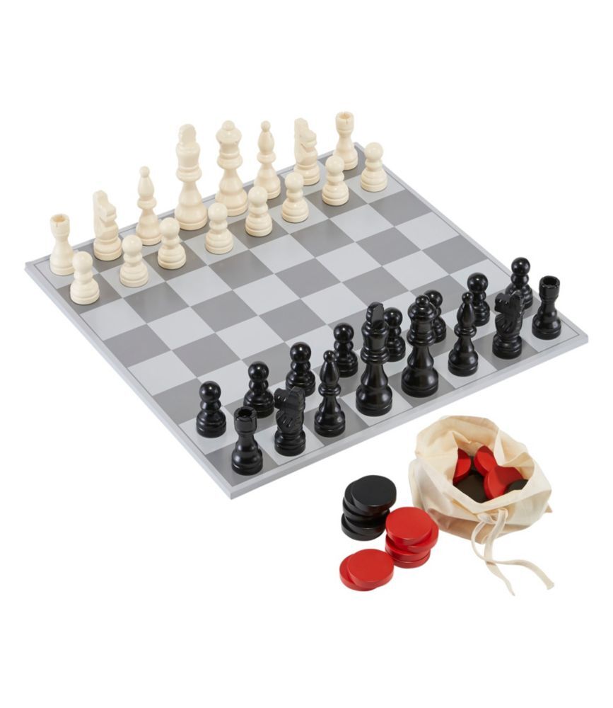 Jumbo Checkers and Chess Multi Color, Rubber L.L.Bean