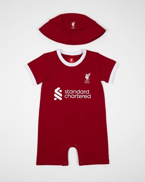 Liverpool FC LFC 23/24 Home Baby Romper Suit Set - Red - 0-3