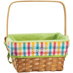Miles Kimball Personalized Plaid Wicker Easter Basket Miles Kimball Personalized Plaid Wicker Easter Basket