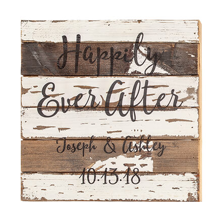Miles Kimball Personalized Happily Ever After Reclaimed Wood Sign by Sweet