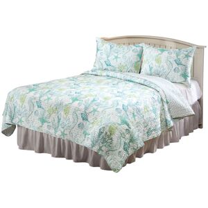 Miles Kimball OakRidge™ Reversible Green Corals Light Weight Quilt Set-Queen - Size Queen Miles Kimball OakRidge™ Reversible Green Corals Light Weight Quilt Set-Queen - Size Queen