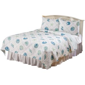 Miles Kimball Reversible Blue Seashells Light Weight Quilt Set by OakRidge-Queen - Size Queen Miles Kimball Reversible Blue Seashells Light Weight Quilt Set by OakRidge-Queen - Size Queen