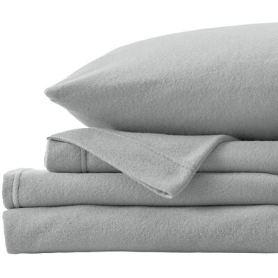 Miles Kimball Solid Fleece Sheet Set-Gray-Queen - Size Queen - Gray Miles Kimball Solid Fleece Sheet Set-Gray-Queen - Size Queen - Gray