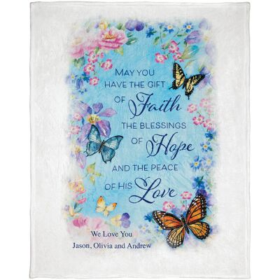 Miles Kimball Personalized Butterfly Blessings Throw, 50" x 60" Miles Kimball Personalized Butterfly Blessings Throw, 50" x 60"