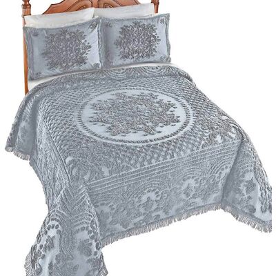 Miles Kimball Sophie Chenille Bedspread Set-Gray-King - Size King - Gray Miles Kimball Sophie Chenille Bedspread Set-Gray-King - Size King - Gray