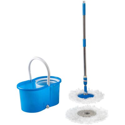Miles Kimball Clean Spin 360° Microfiber Mop and Bucket Set Miles Kimball Clean Spin 360° Microfiber Mop and Bucket Set