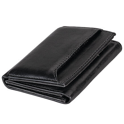 Miles Kimball Genuine Leather RFID Trifold Wallet - Black