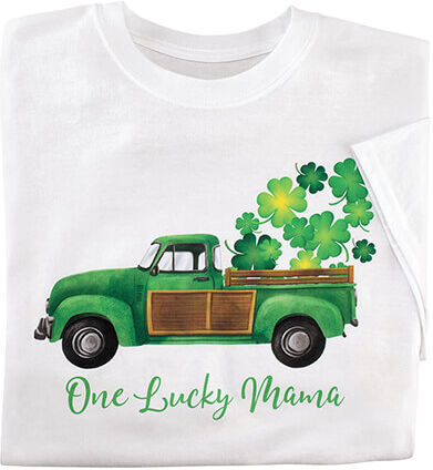 Miles Kimball Personalized Vintage Shamrock Truck T-Shirt - White