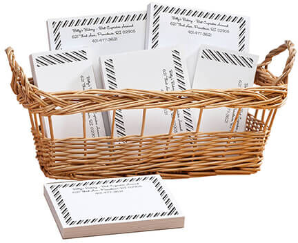 Miles Kimball Personalized Diagonal Stripes Business Basketful of Notepads - Black