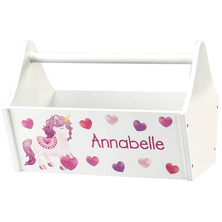 Miles Kimball Personalized Unicorn Hearts Toy Caddy