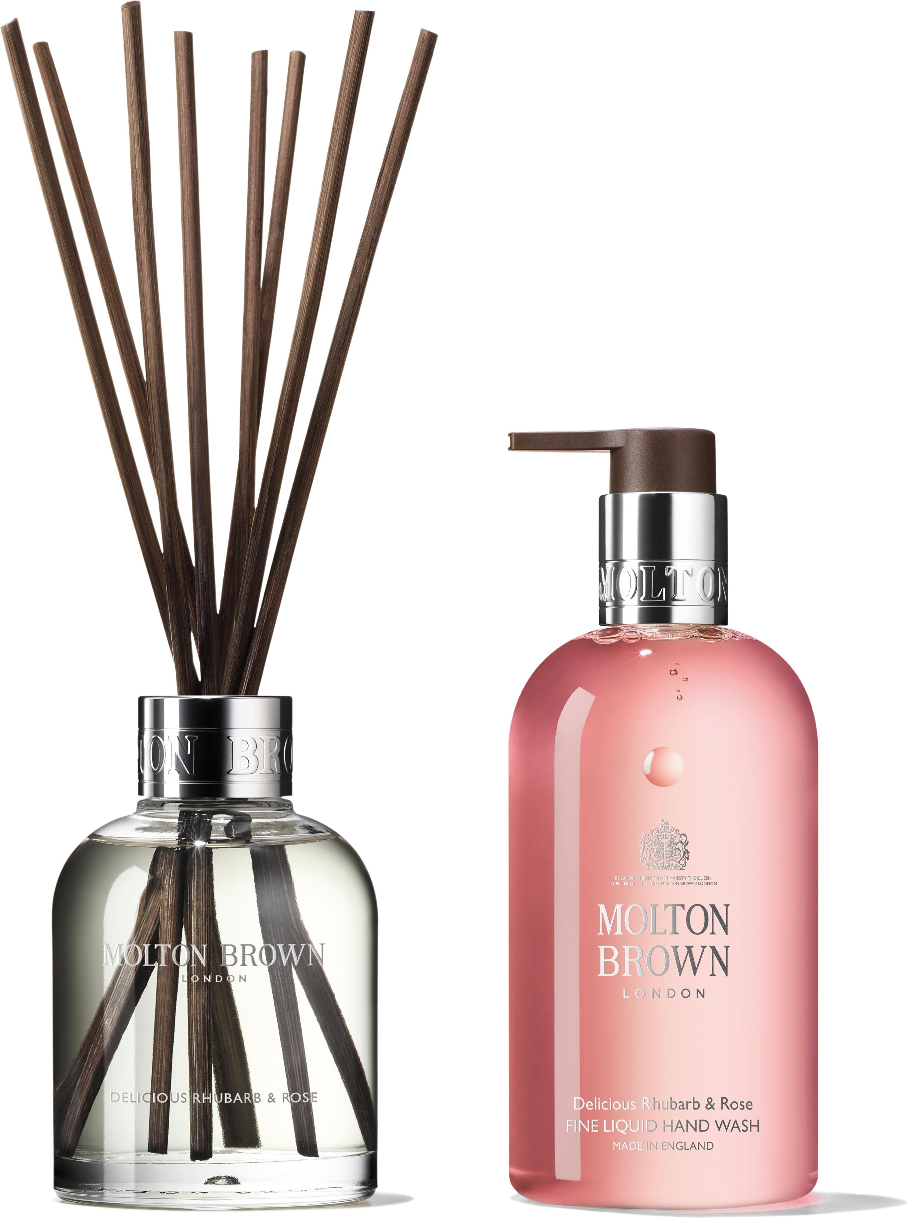 Molton Brown Delicious Rhubarb & Rose Aroma Reeds & Fine Liquid Hand Wash Gift Set