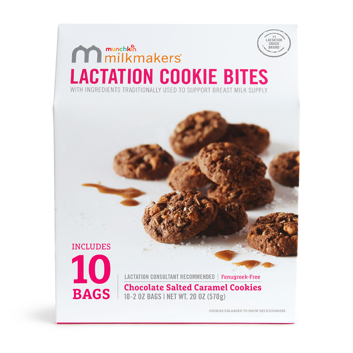 Munchkin 10ct Milkmakers® Lactation Cookie Bites, Chocolate Salted Caramel
