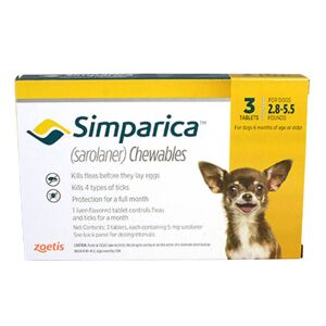 PET'S CHOICE PHARMACY Simparica Flea and Tick for Dogs 88.1-132lb 3ct