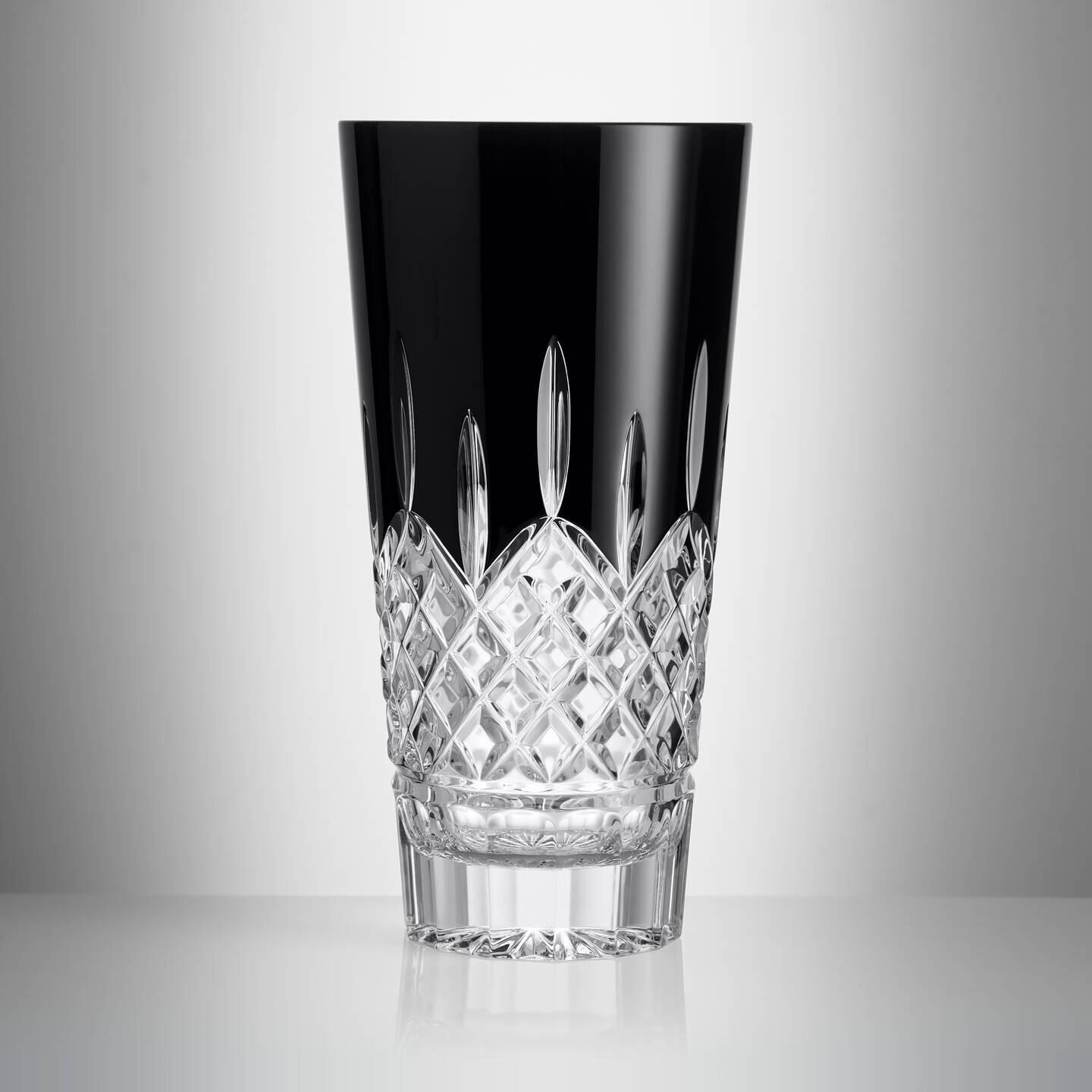 Waterford Lismore Black Vase, 12in, Crystal