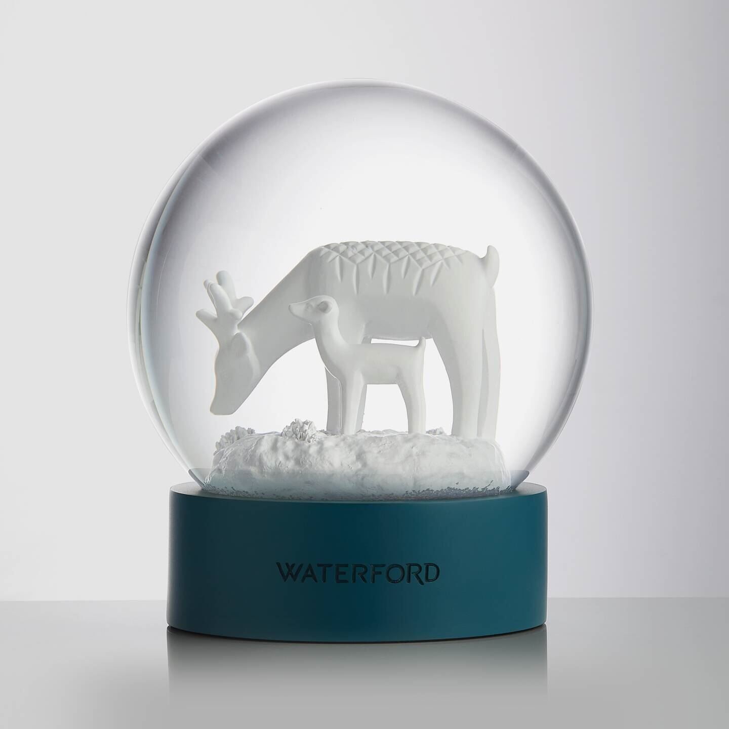 Waterford Reindeer Family Christmas Snow Globe, Crystal