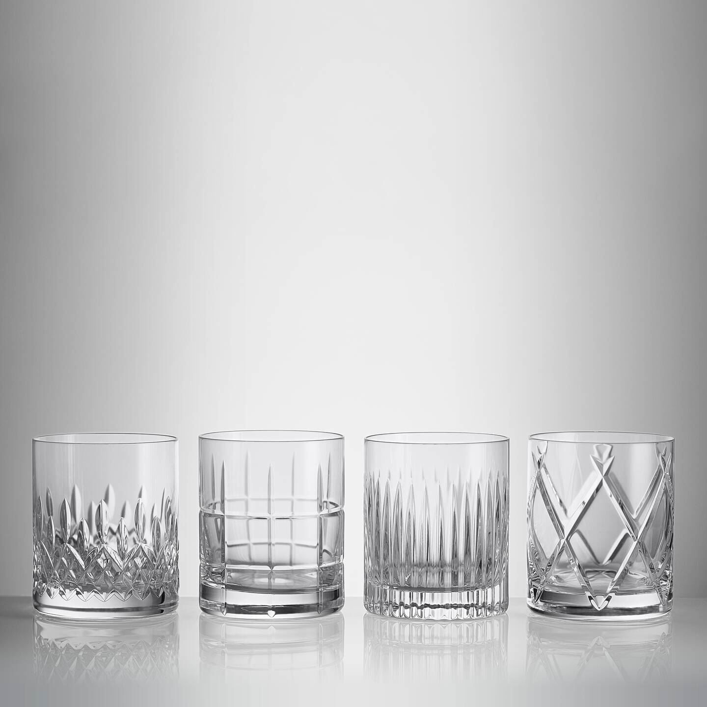 Waterford Connoisseur Double Old Fashioned Glass, Mixed Set of 4, Crystal