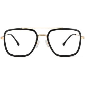 Zeelool Optical Nayeli Aviator Black-Gold Glasses - 56-20-141