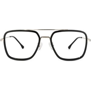 Zeelool Optical Nayeli Aviator Black-Silver Glasses - 56-20-141