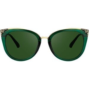 Zeelool Optical Dalton Cat Eye Dark Green Sunglasses - 53-21-138