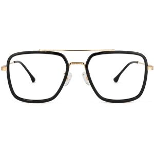 Zeelool Optical Nayeli Aviator Black-Gold Glasses - 56-20-141