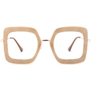 Zeelool Optical Tucker Square Champagne Glasses - 56-26-146