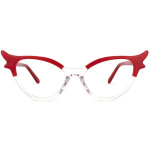 Zeelool Optical Judy Cat Eye Red Glasses - 51-19-135