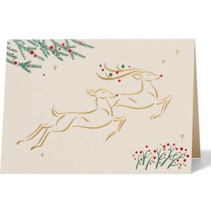 The Metropolitan Museum of Art Prancing Reindeer Fine Holiday Cards with Lined Envelopes and Foil Seals