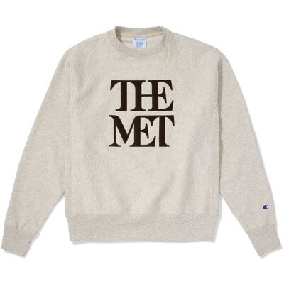 The Metropolitan Museum of Art Met Logo Appliquéd Unisex Champion® Sweatshirt - Oatmeal/Brown - Large The Metropolitan Museum of Art Met Logo Appliquéd Unisex Champion® Sweatshirt - Oatmeal/Brown - Large