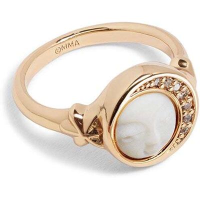 The Metropolitan Museum of Art Celestial Symbols Carved Mother-of-Pearl Signet Ring - 14K Gold Plate - Size 6 The Metropolitan Museum of Art Celestial Symbols Carved Mother-of-Pearl Signet Ring - 14K Gold Plate - Size 6