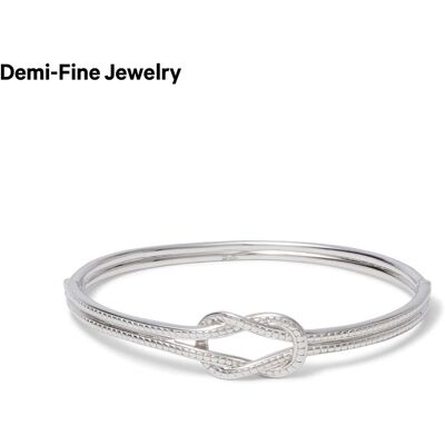 The Metropolitan Museum of Art Herakles Knot Hinged Bangle - Sterling Silver The Metropolitan Museum of Art Herakles Knot Hinged Bangle - Sterling Silver