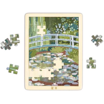 Hape International Inc Hape Monet Water-Lily Garden Wooden Frame Puzzle Hape International Inc Hape Monet Water-Lily Garden Wooden Frame Puzzle