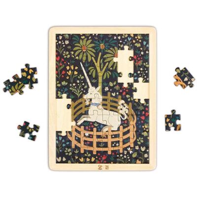 Hape International Inc Hape Unicorn in a Garden Wooden Frame Puzzle Hape International Inc Hape Unicorn in a Garden Wooden Frame Puzzle