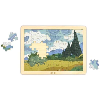 Hape International Inc Hape Van Gogh Cypresses Wooden Frame Puzzle Hape International Inc Hape Van Gogh Cypresses Wooden Frame Puzzle