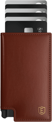 Slim Pemium Leather Wallet Fortuna Parliament Trackable RFID Blocking Chestnut Ekster®