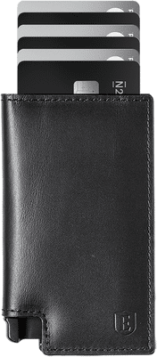 Front Pocket Leather Wallet Parliament Wallet Trackable RFID Blocking Nappa Black Ekster®