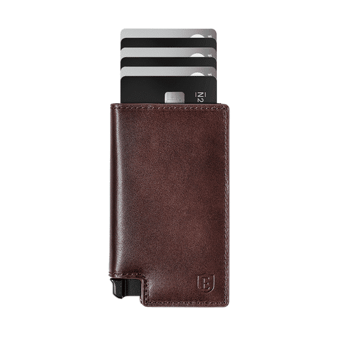 Slim Pemium Leather Wallet Parliament Wallet Trackable RFID Blocking Classic Brown Ekster®