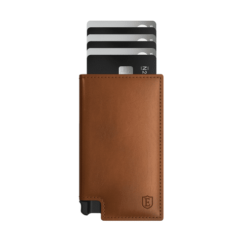 Slim Pemium Leather Wallet Parliament Wallet Trackable RFID Blocking Caramel Ekster®