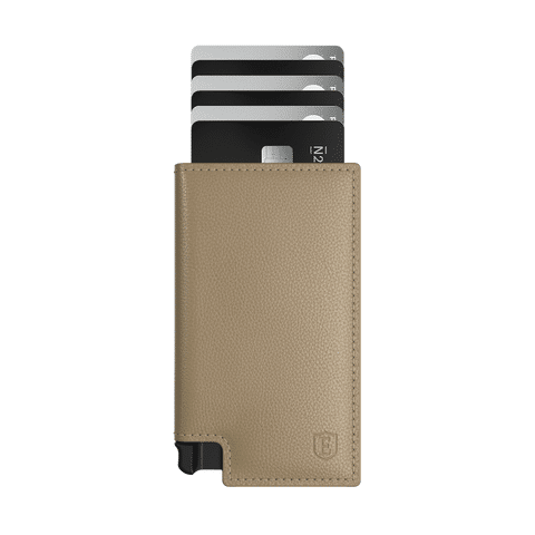 Slim Pemium Leather Wallet Parliament Wallet Trackable RFID Blocking Milled Beige Ekster®