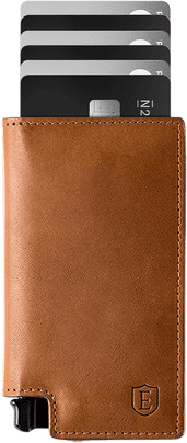 Slim Pemium Leather Wallet Vachetta Parliament Trackable RFID Blocking Brescia Bronze Ekster®