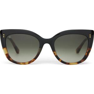 TOMS Women's Sunglasses Sophia Black Tortoise Fade Gold Frame Deep Oliver Gradient Lens Black/Brown