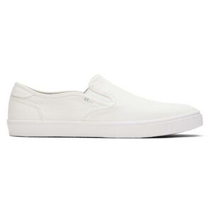 TOMS Men's White Canvas Baja Slip-On Topanga Collection Shoes, Size 7