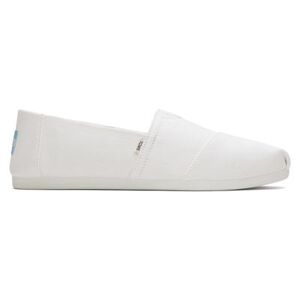 TOMS Men's White Alpargata Canvas Shoes, Size 8.5