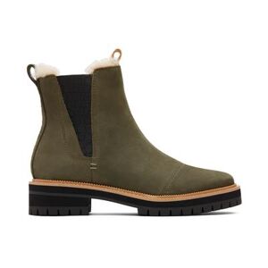 TOMS Women's Green Dakota Boots Water Resistant Faux Fur Ortholite, Size 8