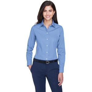 Devon & Jones D630W Women's Crown Woven Collection Solid Oxford in Light Blue size 2XL