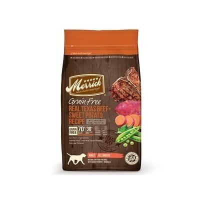 Merrick Grain Free Real Texas Beef + Sweet Potato Recipe Dry Dog Food - 10 lb Bag - Smartpak
