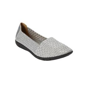 Comfortview Extra Wide Width Women's The Bethany Flat by Comfortview in Pewter (Size 10 1/2 WW)